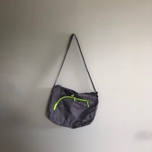 EDDIE BAUER water proof crossbody bag gray zipper neon men or women
